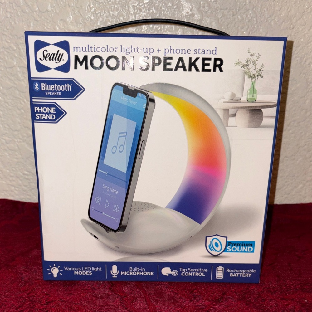 Sealy Multicolor Moon Speaker with Phone Stand